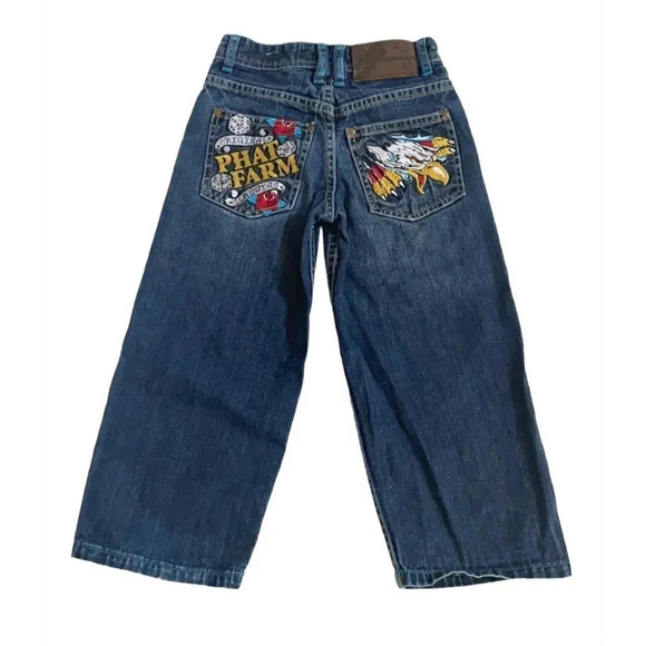 Phat Farm little boys’ straight leg embroidered jeans, boys size 4 - Picture 9 of 9
